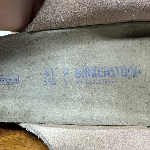 Birkenstock Kyoto Sandals Womens Size 10 Mens 8 EU 41 Tan Nubuck Medium - Picture 13 of 13